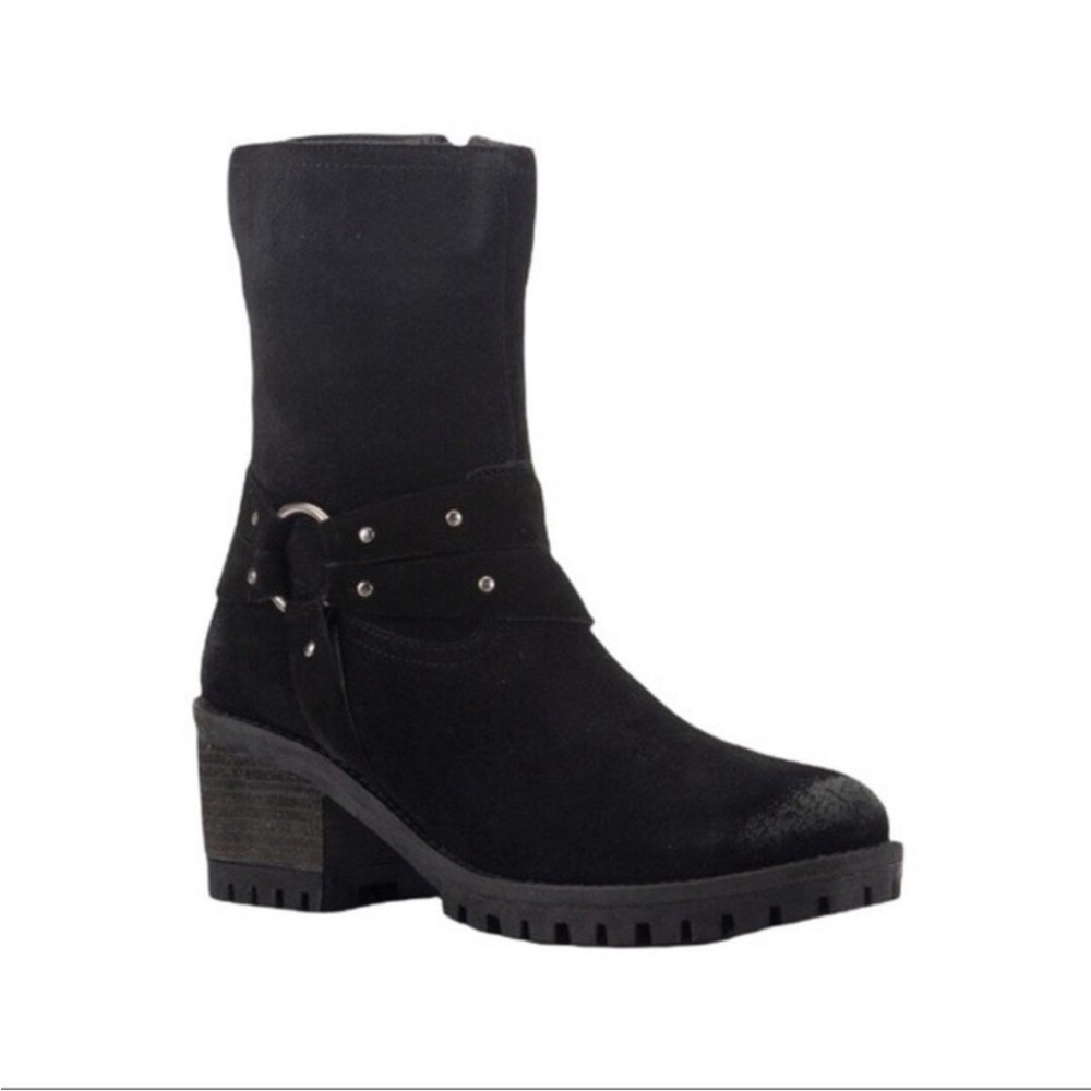 Vintage foundry Sienna Black Suede Leather Ankle Western Boots Size 9 NWT